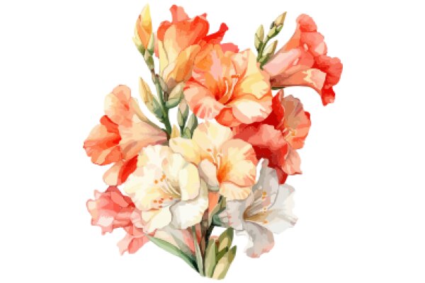 Vibrant Bouquet of Watercolor Flowers