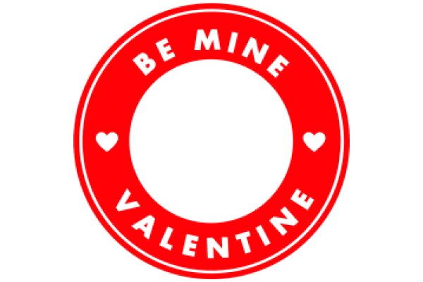 Red Valentine Circle with 'Be Mine' Inscription