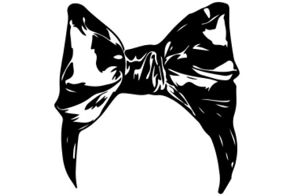 Stylized Black Bowtie with White Detailing