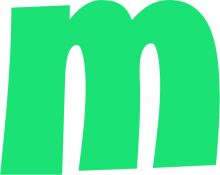 Vibrant Green Letter 'M' on a White Background