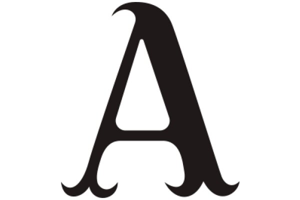 Stylized Black Letter 'A' on a White Background