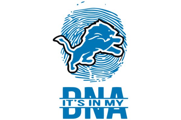 Detroit Lions Fan Merchandise: Blue and White Lion Logo on White Background