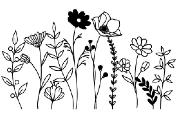 Floral Illustration: A Collection of Beautiful Flowers and Plants