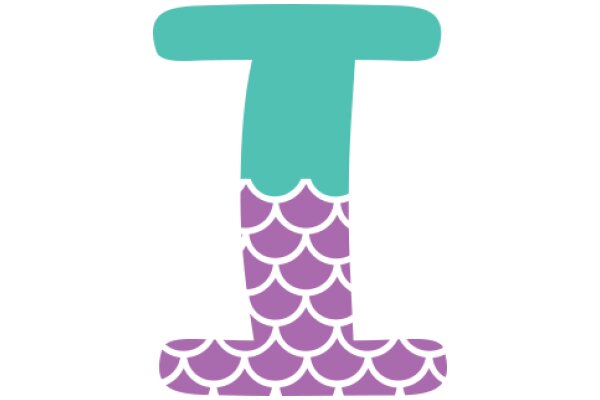 Stylized Letter 'T' with a Purple and Green Design