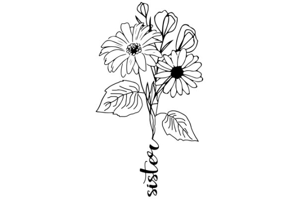 Sisterhood of the Flower: ABouquet of Flowers with the Word 'Sister' Inscribed