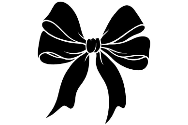 Stylish Black Bow on a White Background