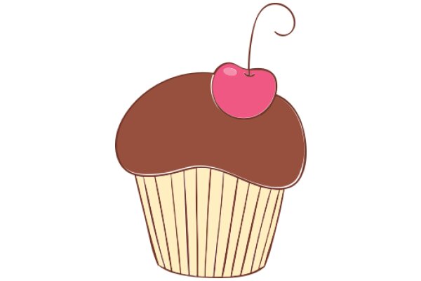 Delightful Cherry Cupcake with a Swirl of Chocolate Frosting