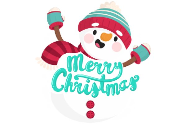 Merry Christmas: A Festive Illustration of a Snowman and a Christmas Tree