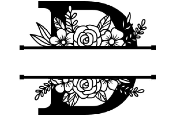 Elegant Floral Design with Letter 'D'