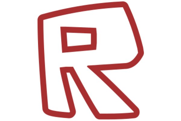 Pixellated Red Letter 'R' on a White Background