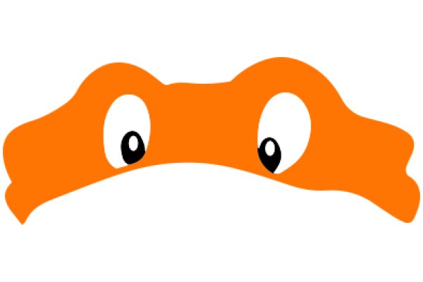 Vivid Orange Cartoon Character with Large Eyes and a Curious Expression