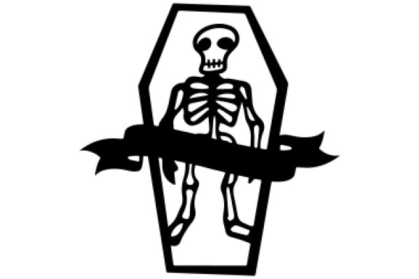 A Skeletal Figure with a Banner, Emblematic of a Classic Symbol of Death