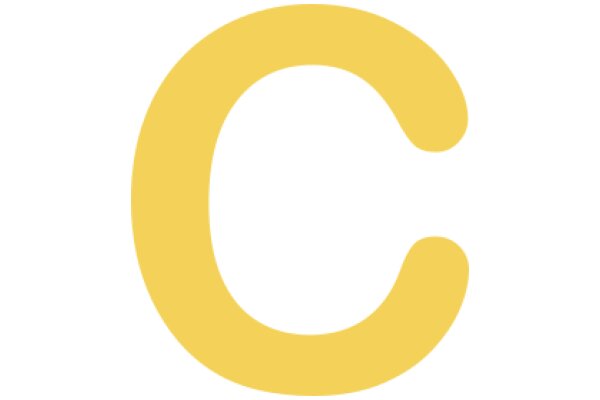 A Simple Yellow Letter 'C' in a White Background