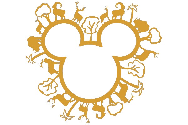 Whimsical Disney-Inspired Logo: A Nature-Themed Design with Mickey Mouse Ears