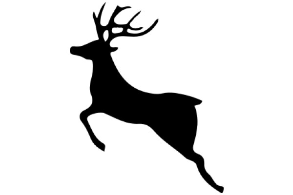 Silhouette of a Deer with Antlers