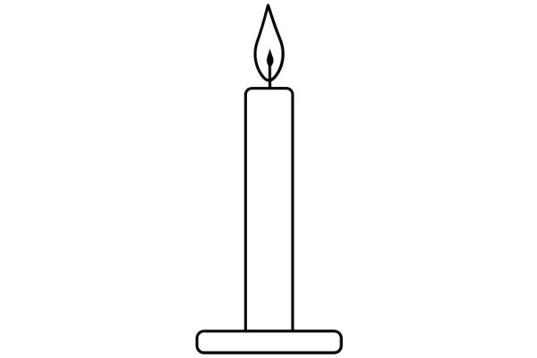 Simplistic Line Drawing of a Candle