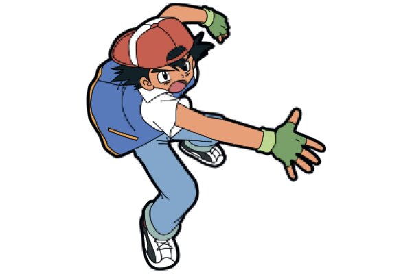 Anime-Style Character with a Backpack and Gloves, Ready for Adventure