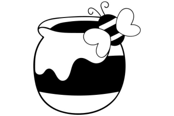 A Whimsical Illustration of a Bumblebee-Themed Vase