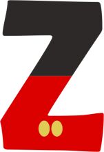 Vibrant Letter Z with a Red Base and Yellow Dots