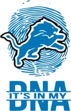 Detroit Lions Logo with the Text 'DNA It's in My'