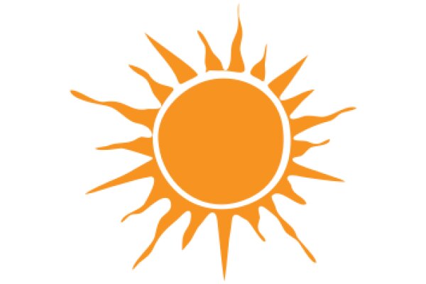 Vibrant Sun Symbol in Orange and White