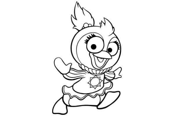 A Playful Cartoon of a Chicken Character