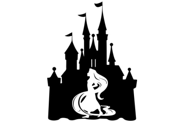 Silhouette of a Princess and a Castle