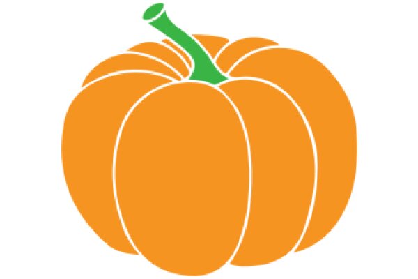 Vibrant Orange Pumpkin with a Green Stem