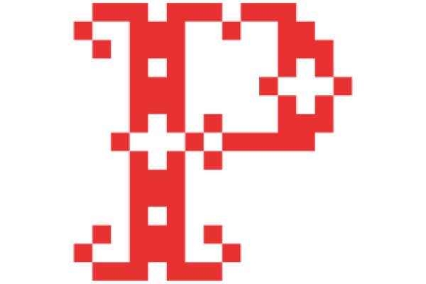 Vintage Pixel Art: A Red Letter 'P'