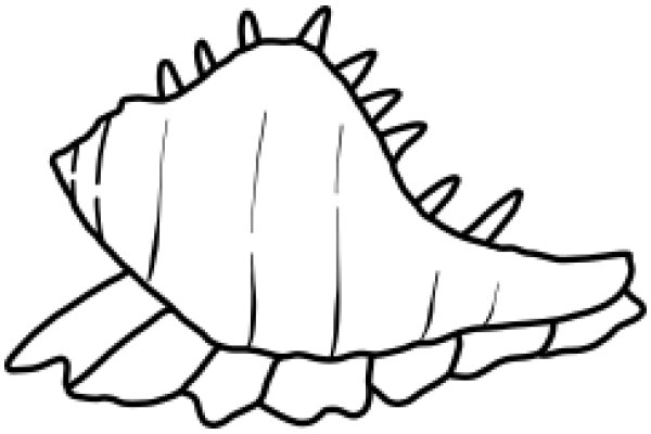 A Simple Line Drawing of a Sea Creature