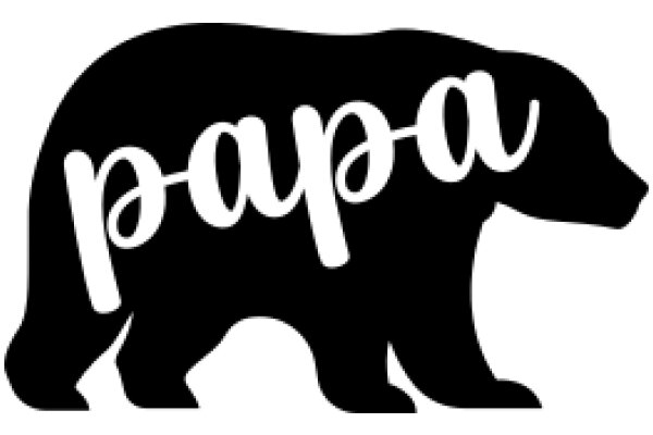 Stylized Black Bear Logo with the Word 'Papa' in White