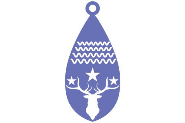 Stylized Purple Emblem with a Star and a Deer's Head