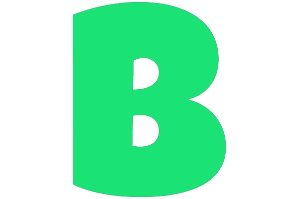 A Large, Bold, Green Letter 'B' in a Simple, Clean Design.