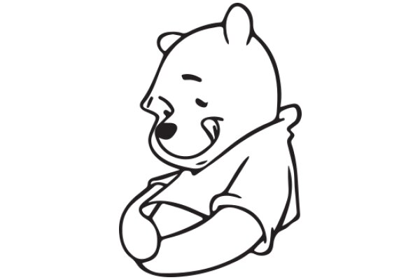 A Whimsical Drawing of a Smiling Bear Character