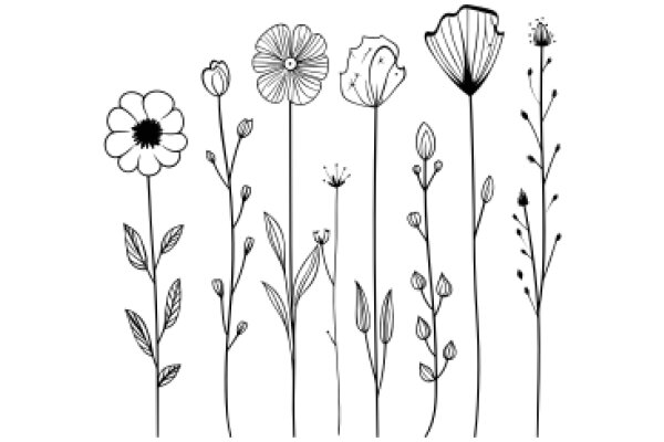 A Lineup of Flowering Plants in