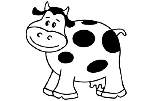 A Playful Illustration of a Cow