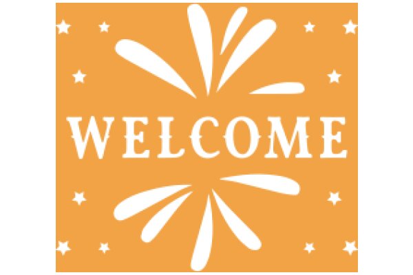 Welcome Sign with Starburst Design and White Lettering