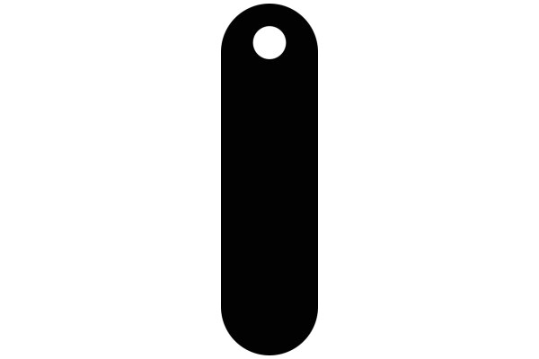 A Solid Black Oval with a White Circle at the Top