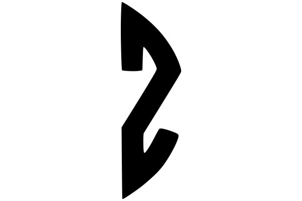 Stylized Black Letter 'Z' on a White Background