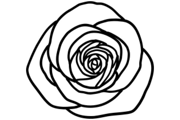 A Simple Line Drawing of a Rose