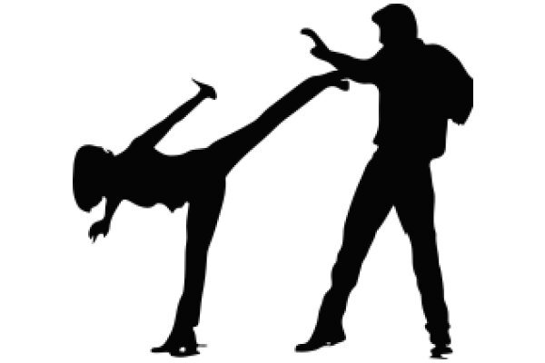 Dynamic Duo: A Silhouette of a Kickboxer and a Dancer