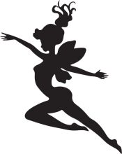 Silhouette of a Female Fairy in Flight