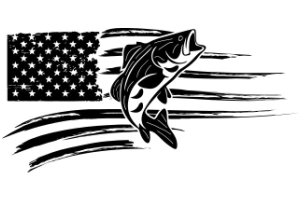 Stylized American Flag with a Fish: A Unique Artwork