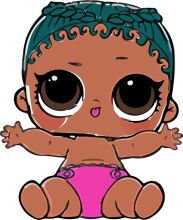 Adorable Animated Character with Blue Hair and Pink Swimsuit