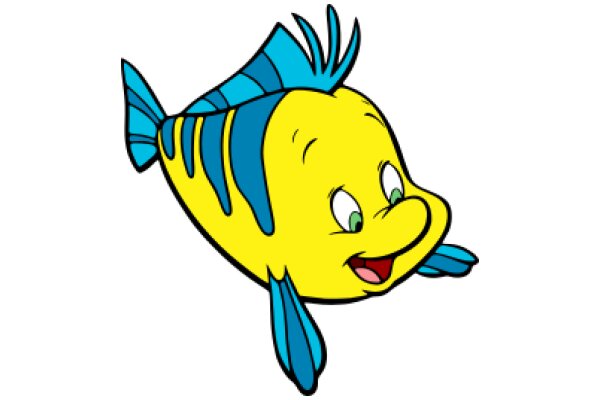 Vibrant Cartoon Fish: A Colorful and Friendly Character