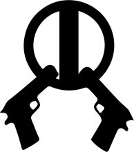 Silhouette of a Pistol with a Ring