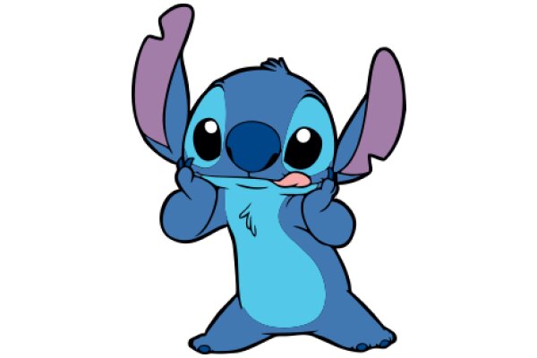 Stylized Animation of Lilo & Stitch Character, Stitch, in a Playful Pose