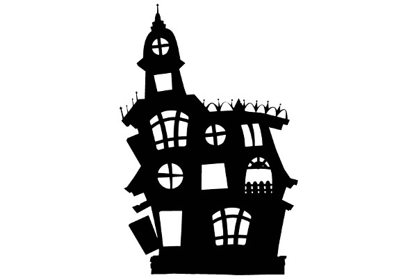 Silhouette of a Chinese Pagoda-Style Building