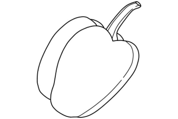 Simplistic Line Drawing of a Banana