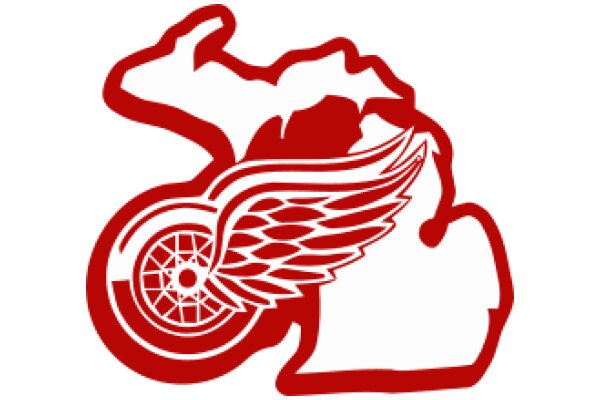 Red and White Logo of a Detroit Red Wings Hockey Team